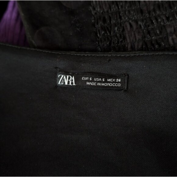 Zara black satin long sleeve crop top - Picture 6 of 6